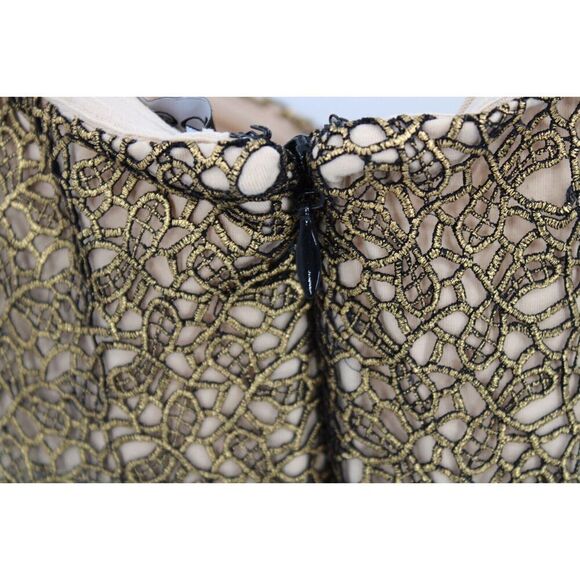 BEBE UPTOWN STRAPLESS DRAMATIC BODYCON MINI DRESS SIZE XS GOLD MSRP $149 NWT - Picture 5 of 9